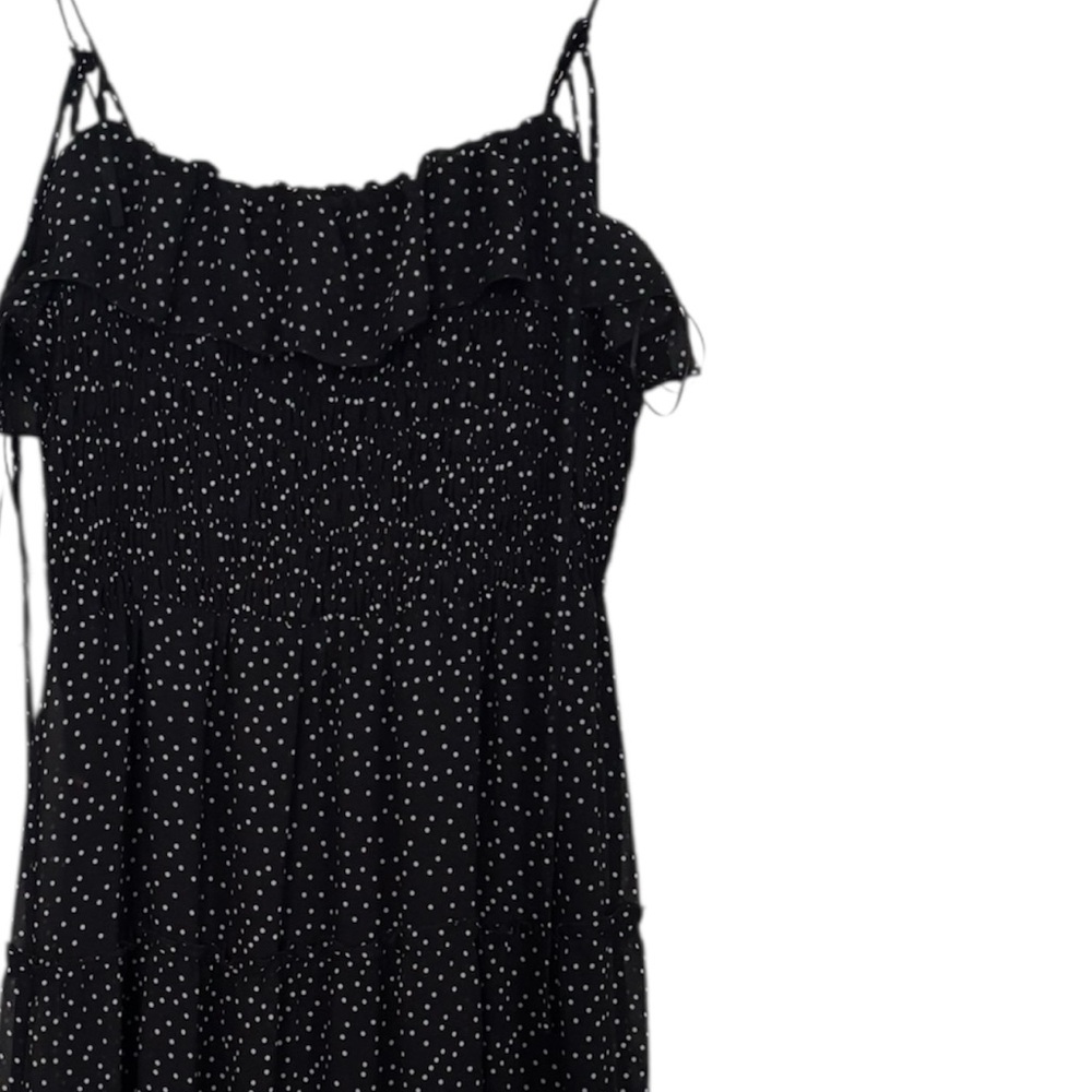 And Now This Smocked Black and White Polka Dot Tiered Spaghetti Strap Maxi Dress - Picture 2 of 4